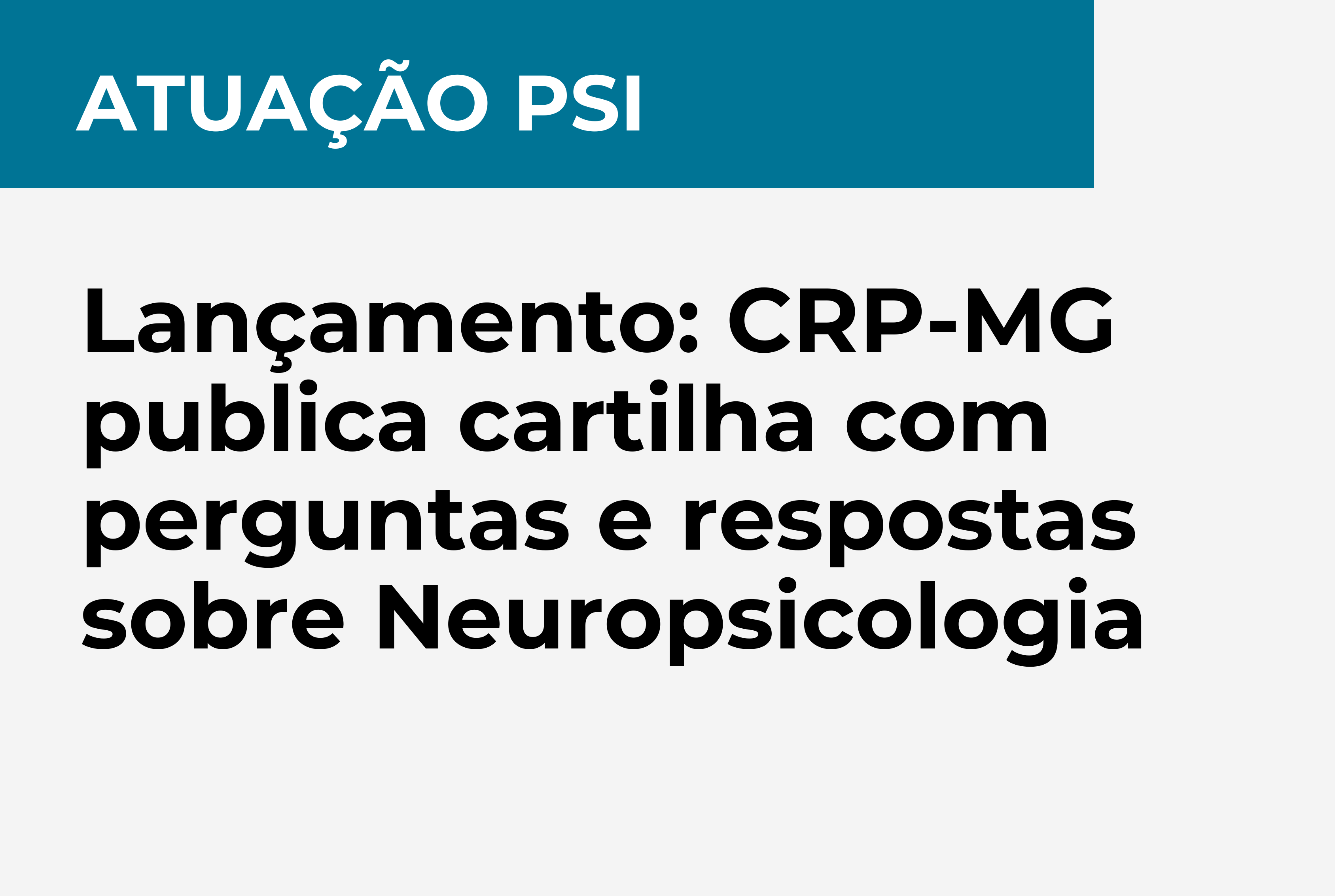 Lançamento: CRP-MG publica cartilha com perguntas e respostas sobre Neuropsicologia